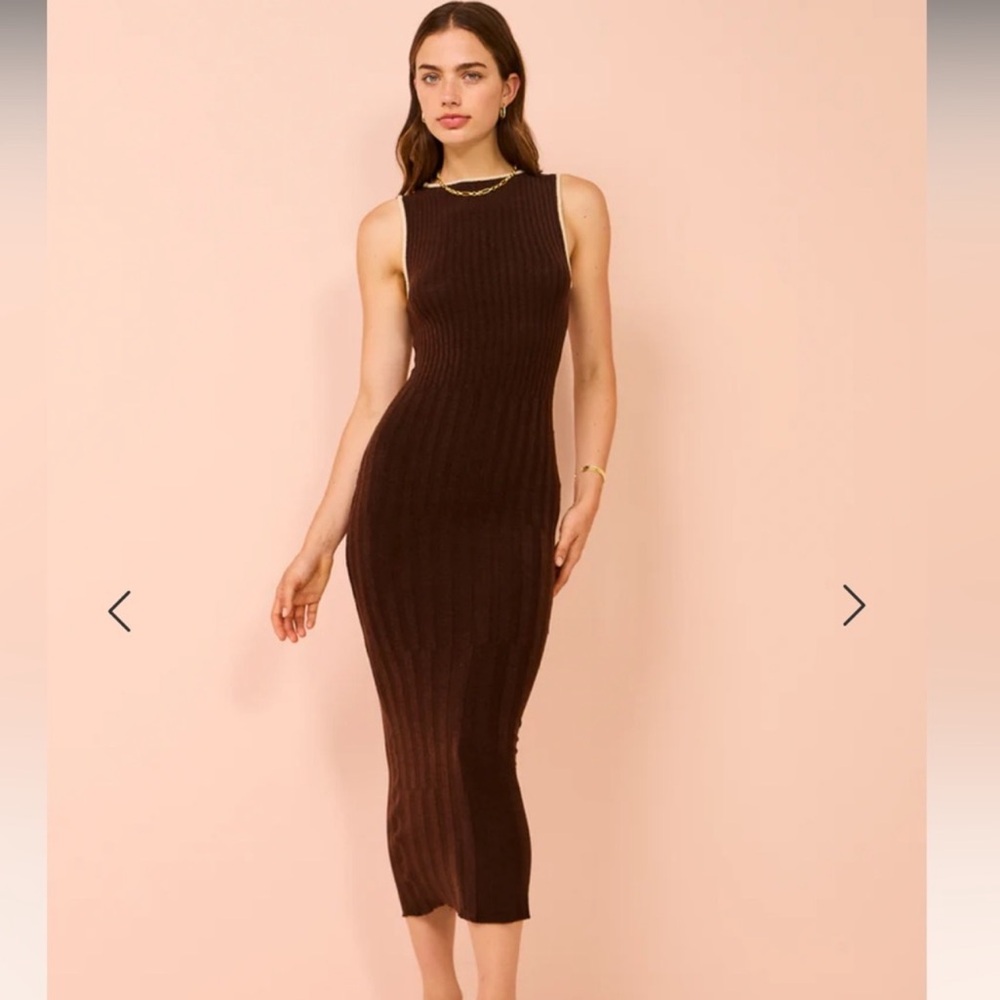 Faithfull the Brand Chocolate Brown Midi Dress